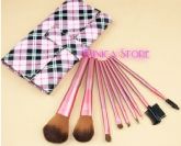 Kit de 9 pinceis xadrez rosa